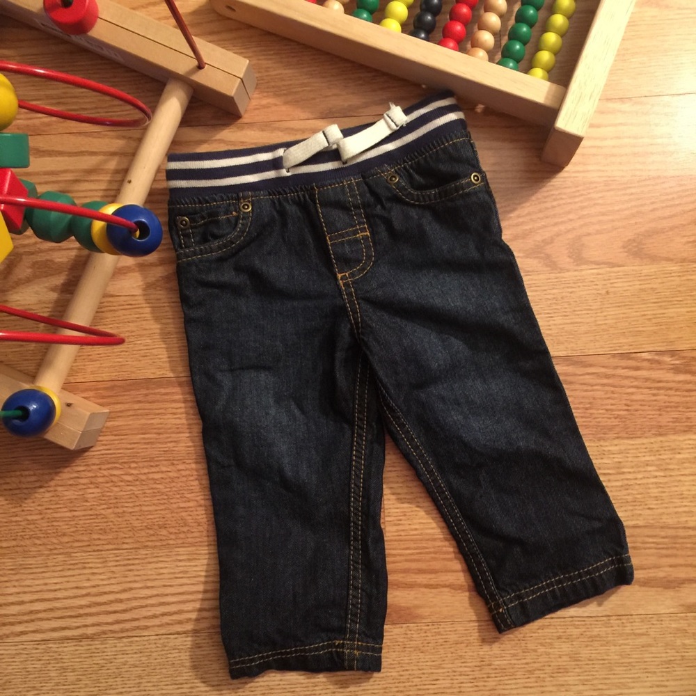 Carter’s Dark Denim Pants Striped Waist / Sz. 12m